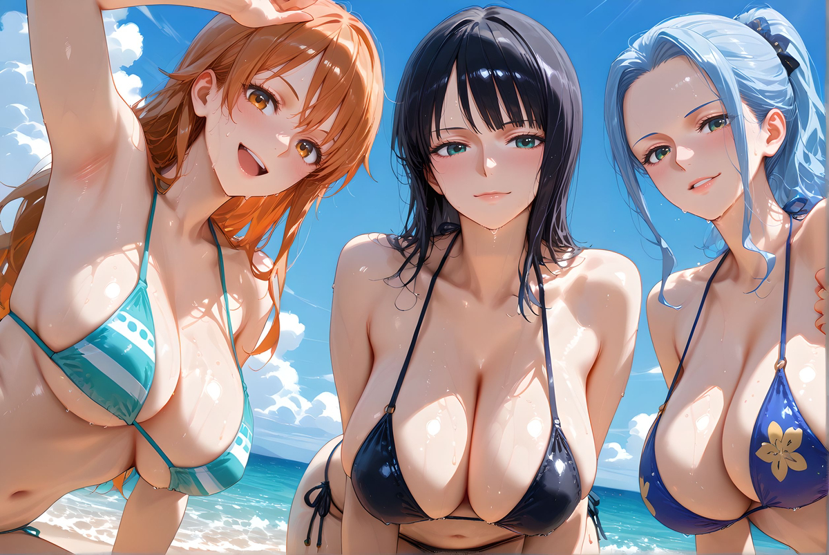 Nami Vivi Robin_summer vacation-pixiv插画-作品交流服务