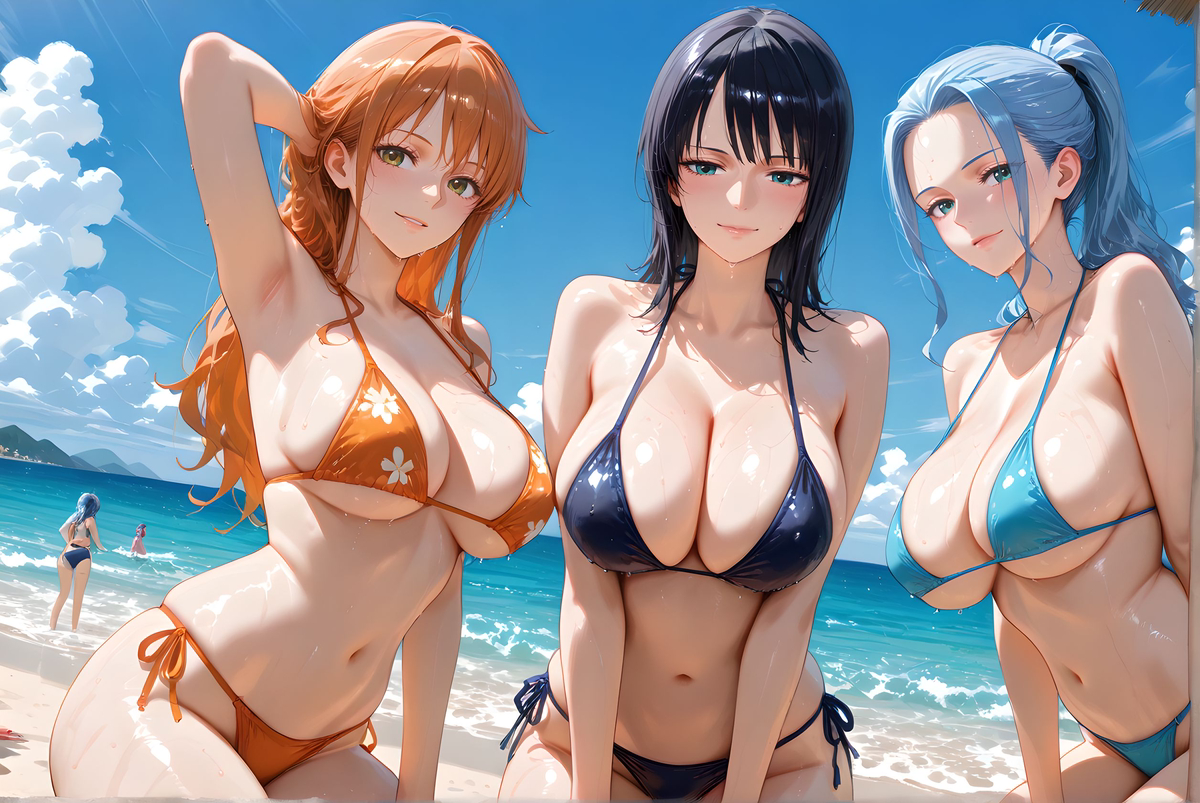 Nami Vivi Robin_summer vacation-pixiv插画-作品交流服务