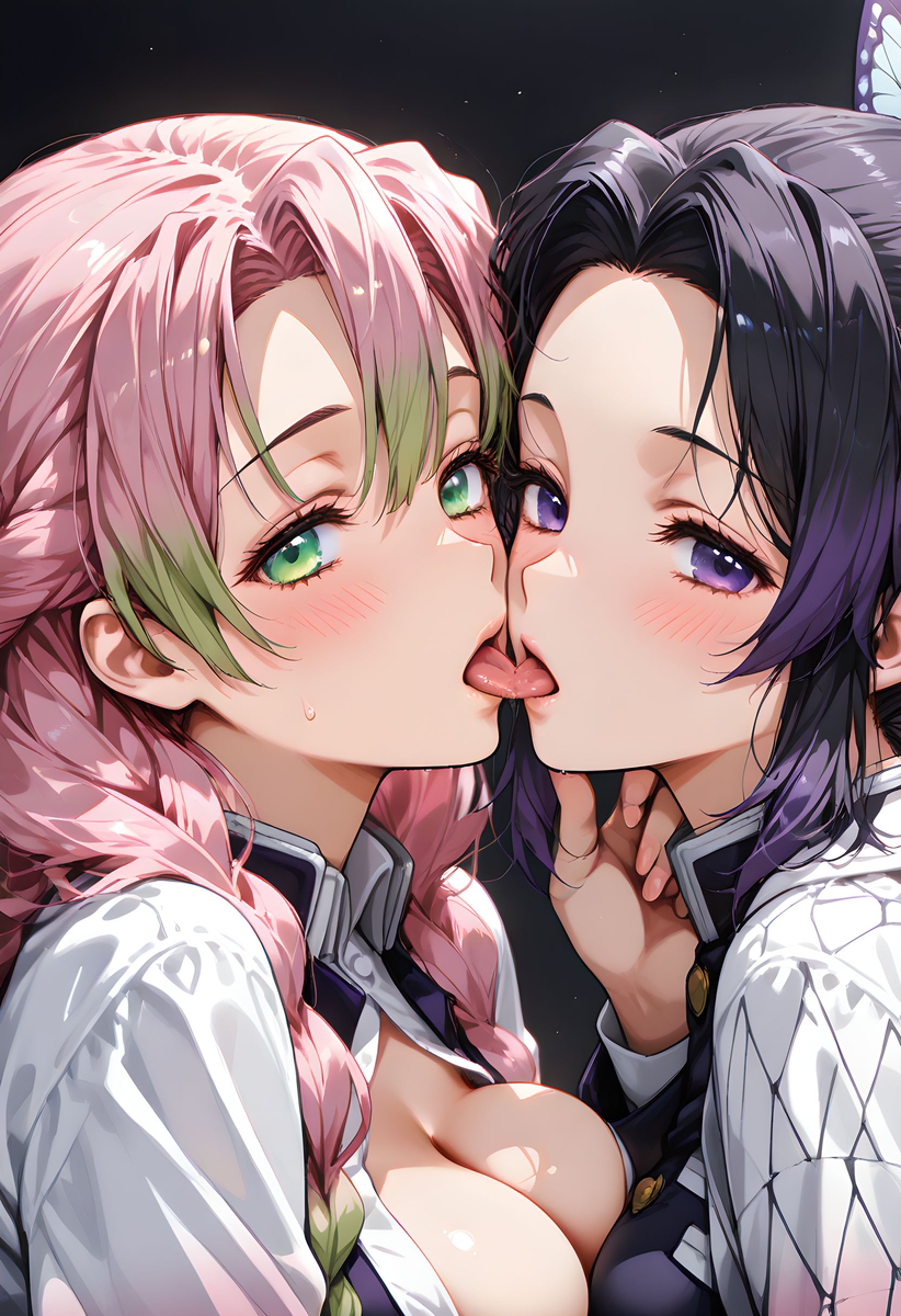 图片[5]-Mitsuri and Shinobu_Kissing-pixiv插画-作品交流服务