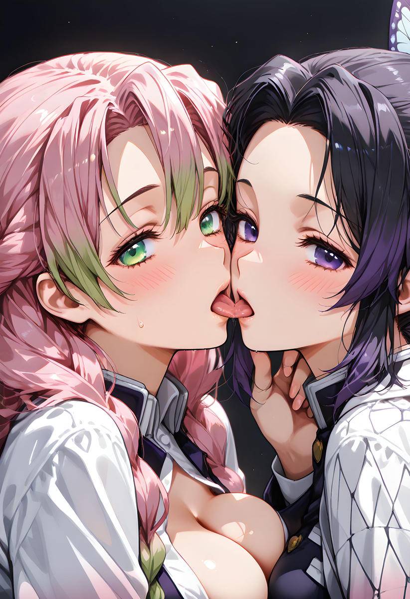 图片[5]-Mitsuri and Shinobu_Kissing-pixiv插画-作品交流服务