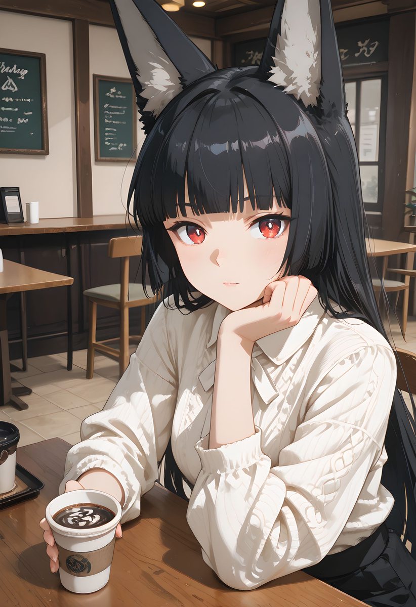 Miyabi Hoshimi_Coffee Break-pixiv插画-作品交流服务