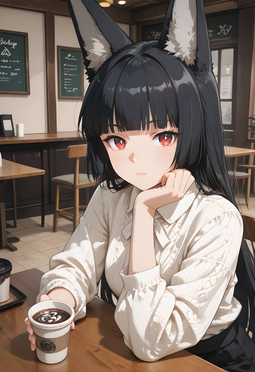 Miyabi Hoshimi_Coffee Break-pixiv插画-作品交流服务