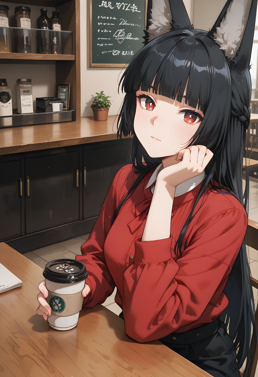 Miyabi Hoshimi_Coffee Break-pixiv插画-作品交流服务