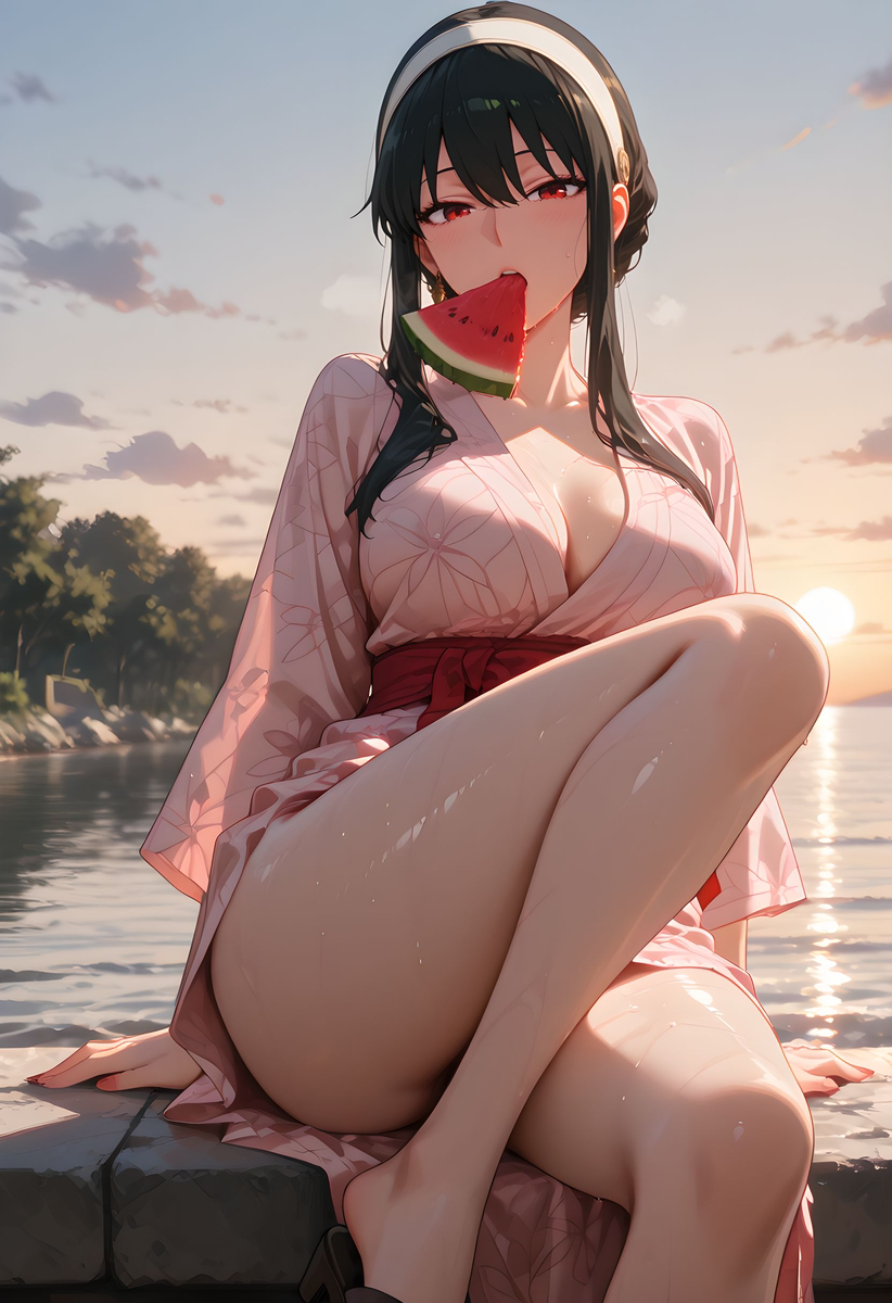 图片[6]-Yor Forger_Yukata_Watermelon-pixiv插画-作品交流服务