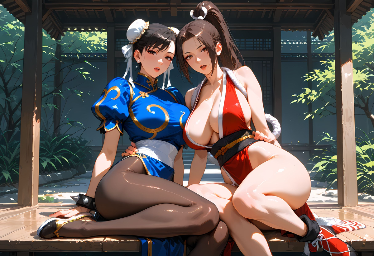 Chun-Li and Mai Shiranui-pixiv插画-作品交流服务