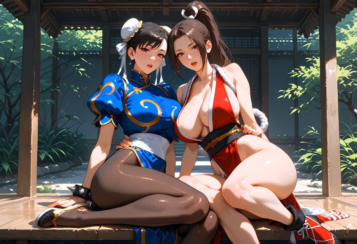 Chun-Li and Mai Shiranui-pixiv插画-作品交流服务