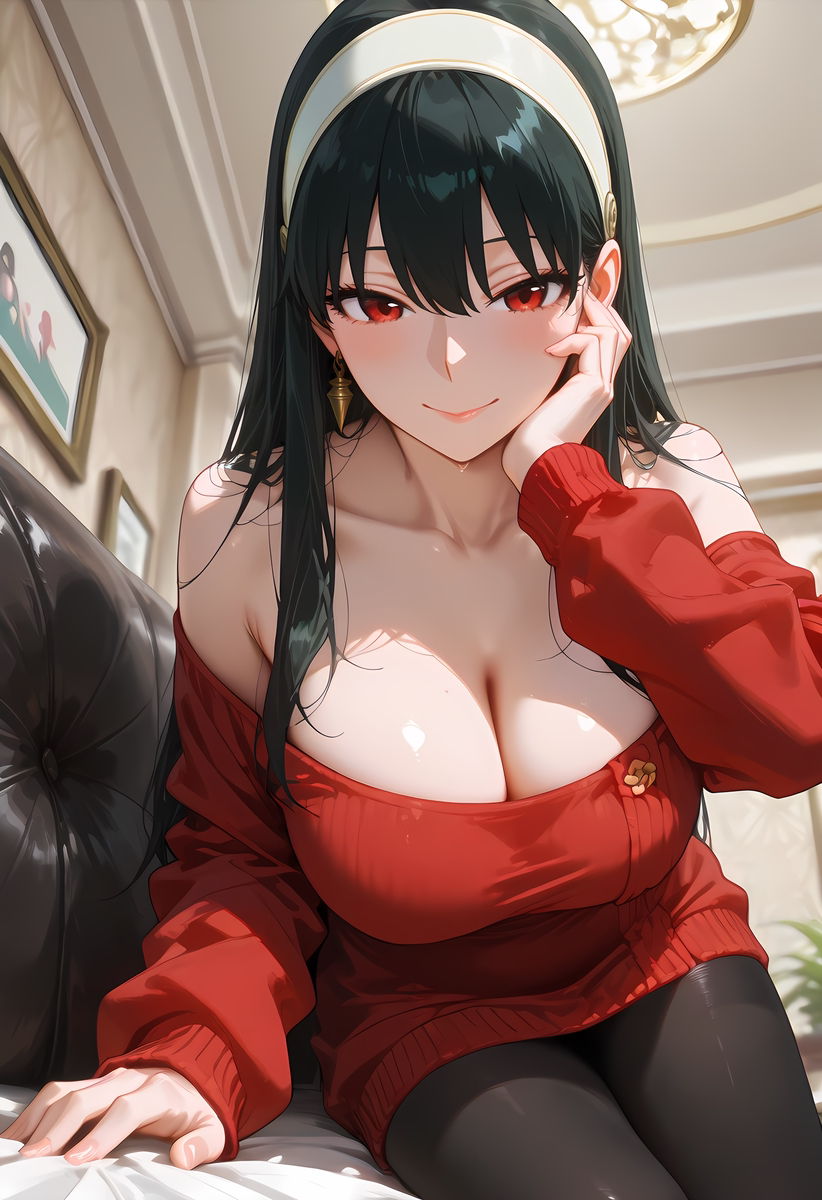 Yor Froger(ヨルフォージャー)_Red sweater-pixiv插画-作品交流服务