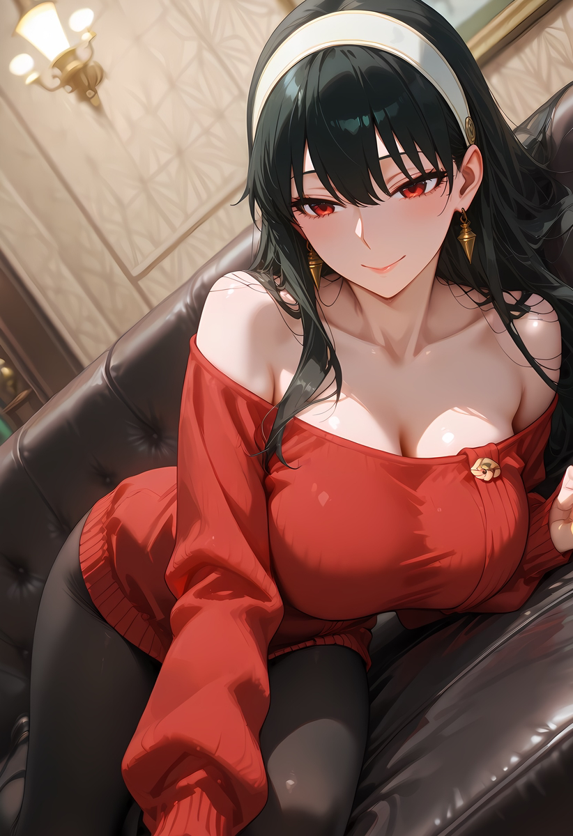 图片[5]-Yor Froger(ヨルフォージャー)_Red sweater-pixiv插画-作品交流服务