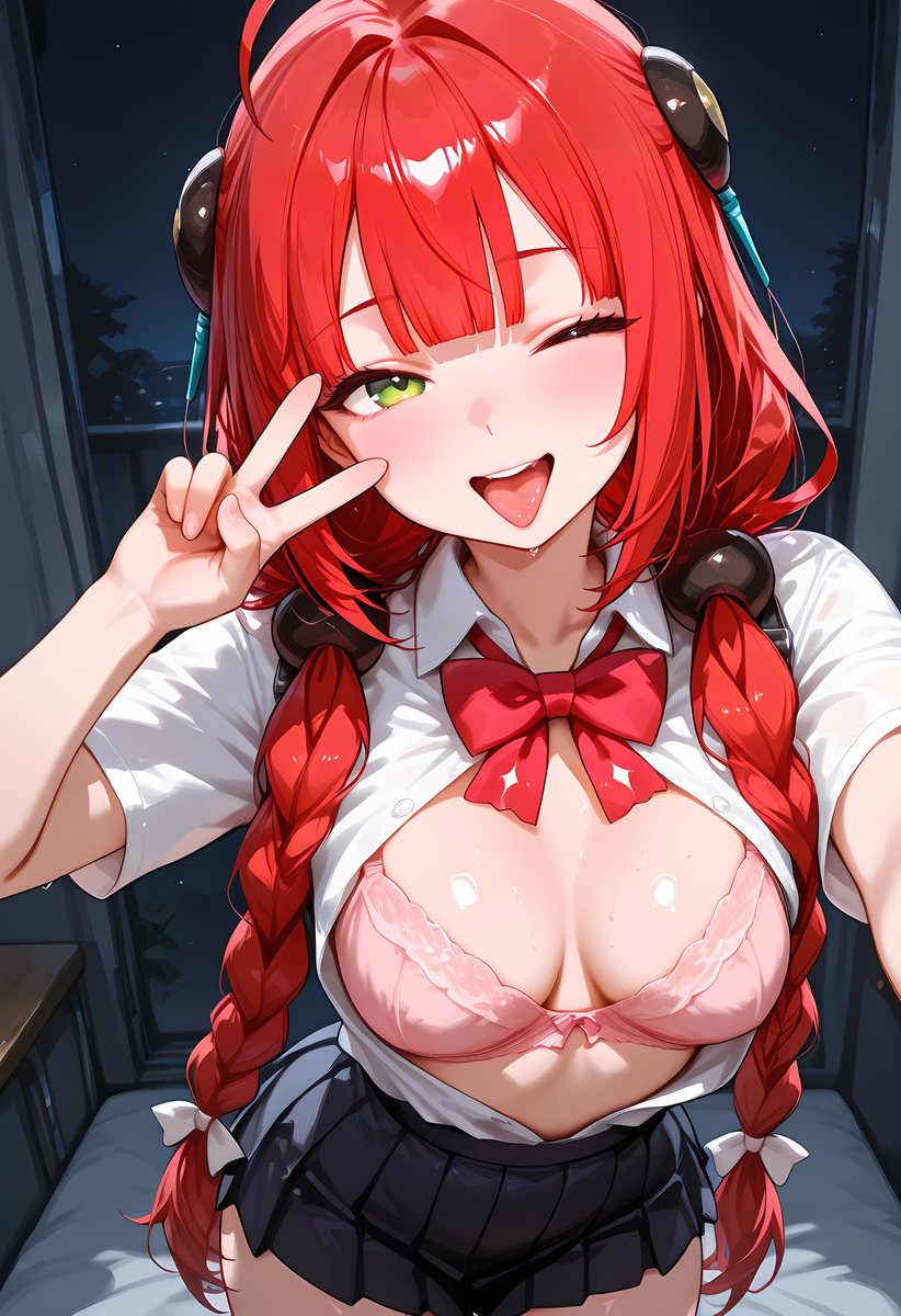 Ukinami Yuzuha(浮波柚葉)_Tongue out-pixiv插画-作品交流服务