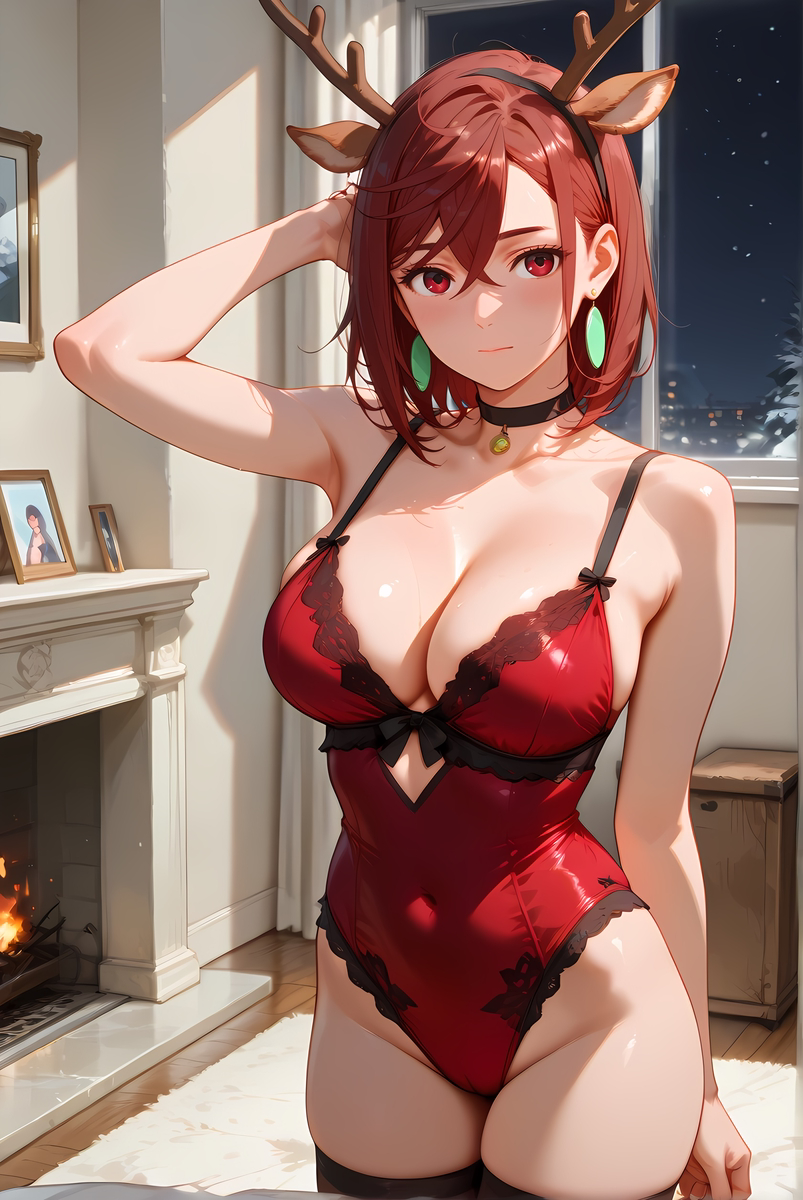 Ayase Momo_Reindeer Cosplay-pixiv插画-作品交流服务