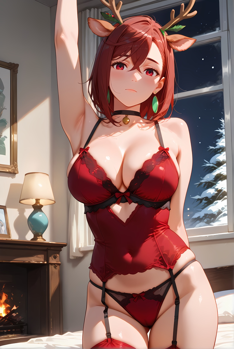 Ayase Momo_Reindeer Cosplay-pixiv插画-作品交流服务