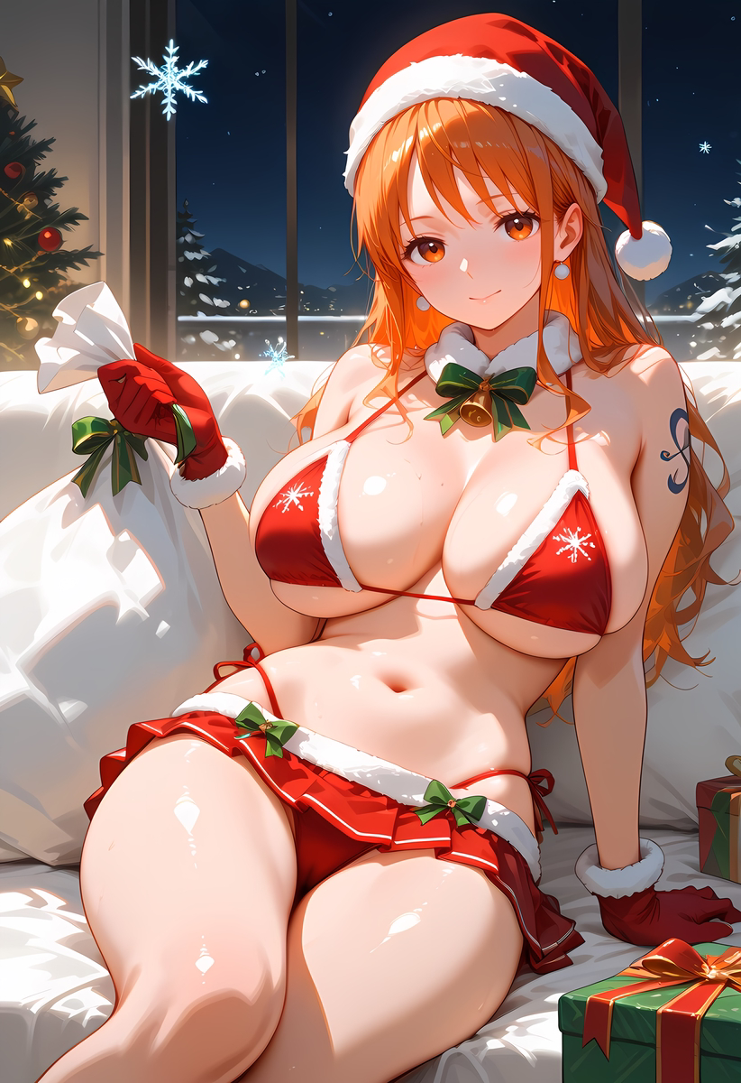 Nami_Christmas Bikini-pixiv插画-作品交流服务