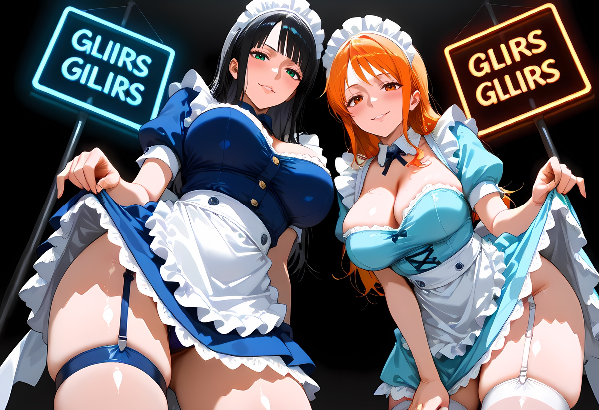 Nami and Robin Maid Costume-pixiv插画-作品交流服务