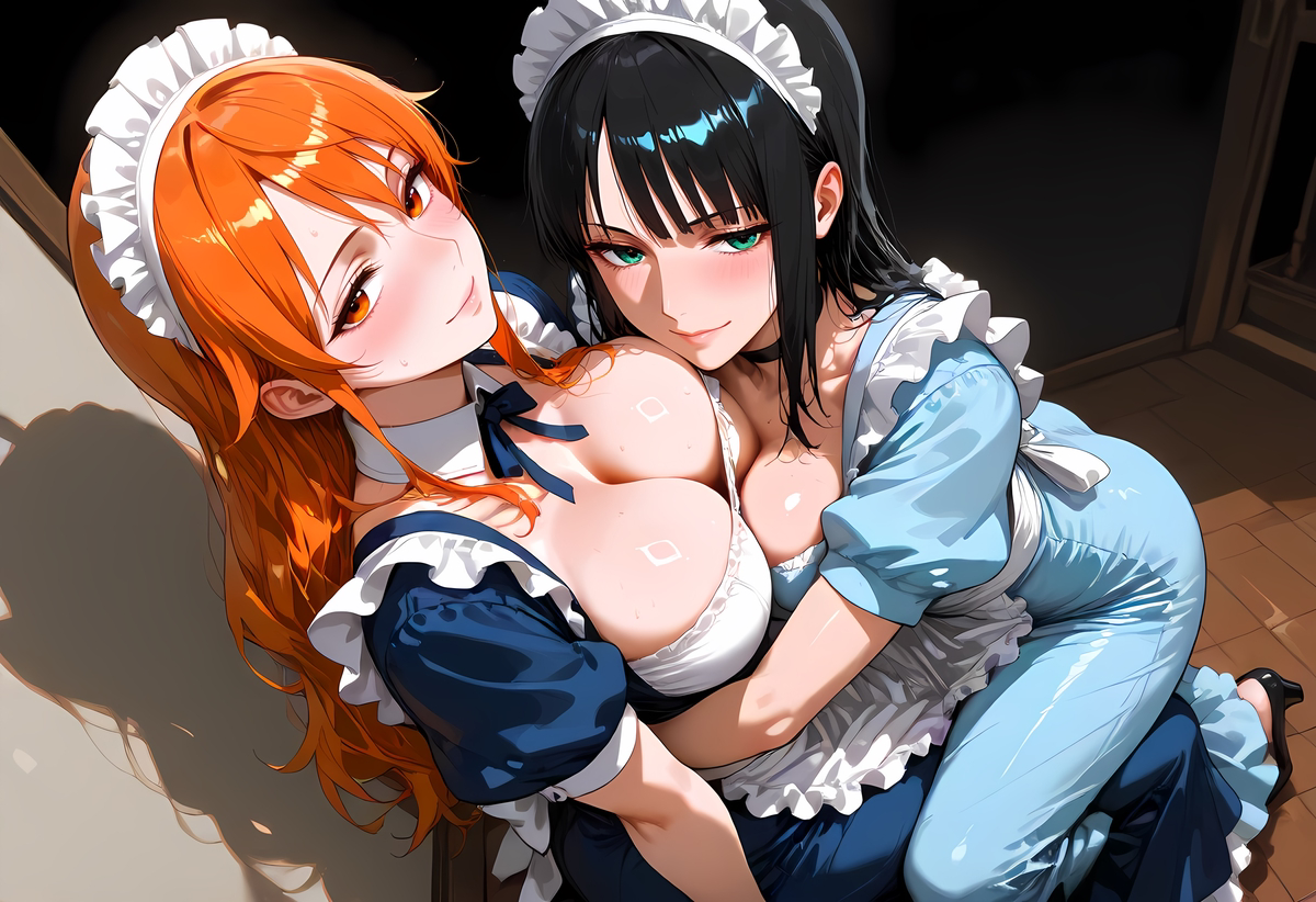 Nami and Robin Maid Costume-pixiv插画-作品交流服务