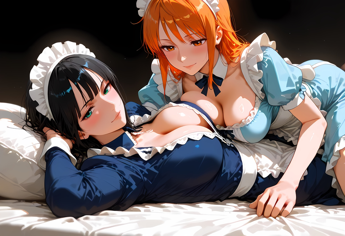 图片[5]-Nami and Robin Maid Costume-pixiv插画-作品交流服务