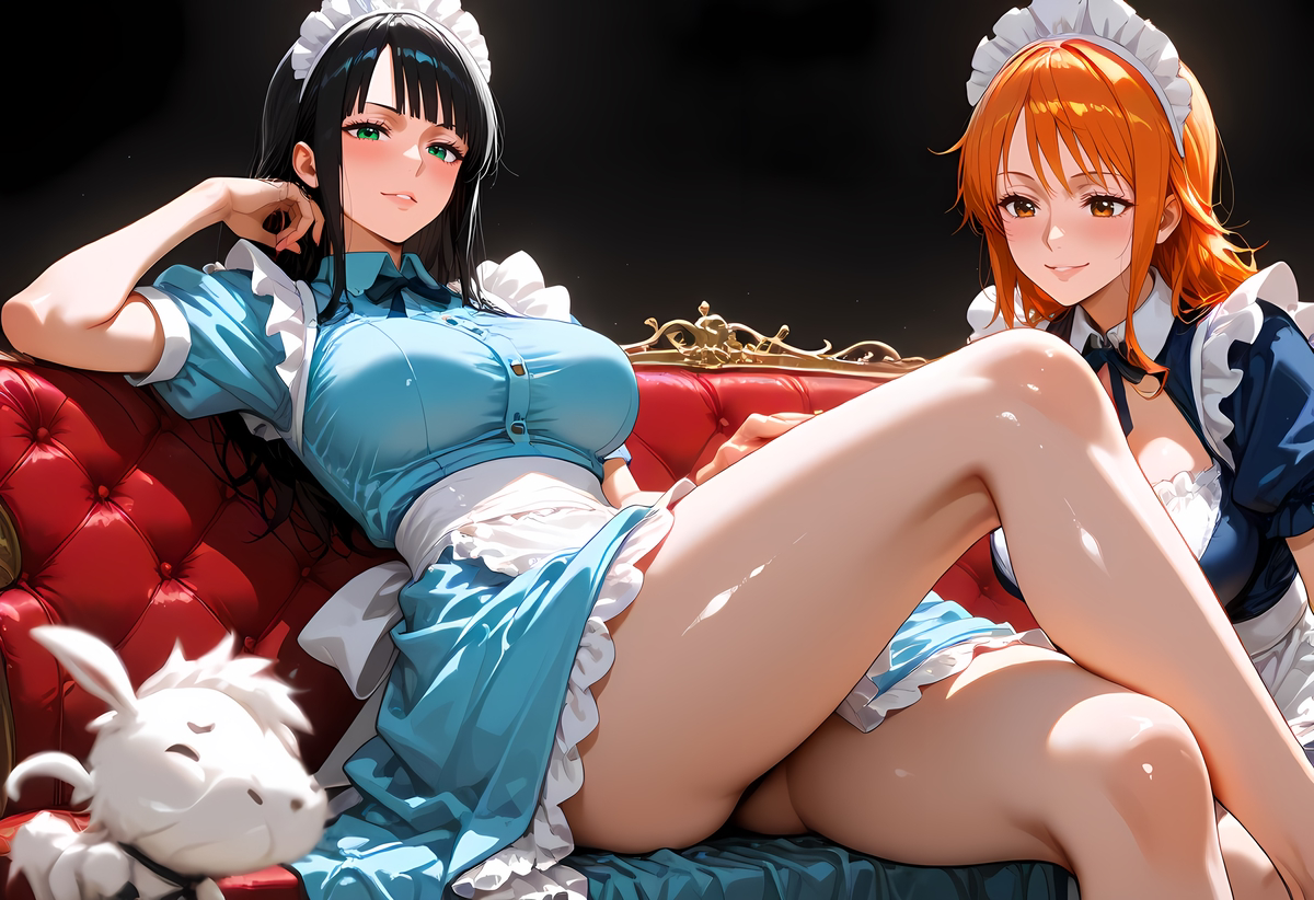 图片[6]-Nami and Robin Maid Costume-pixiv插画-作品交流服务
