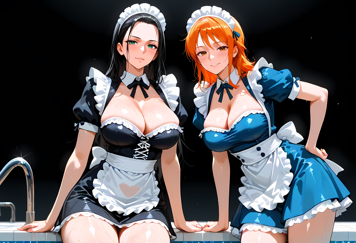 图片[8]-Nami and Robin Maid Costume-pixiv插画-作品交流服务