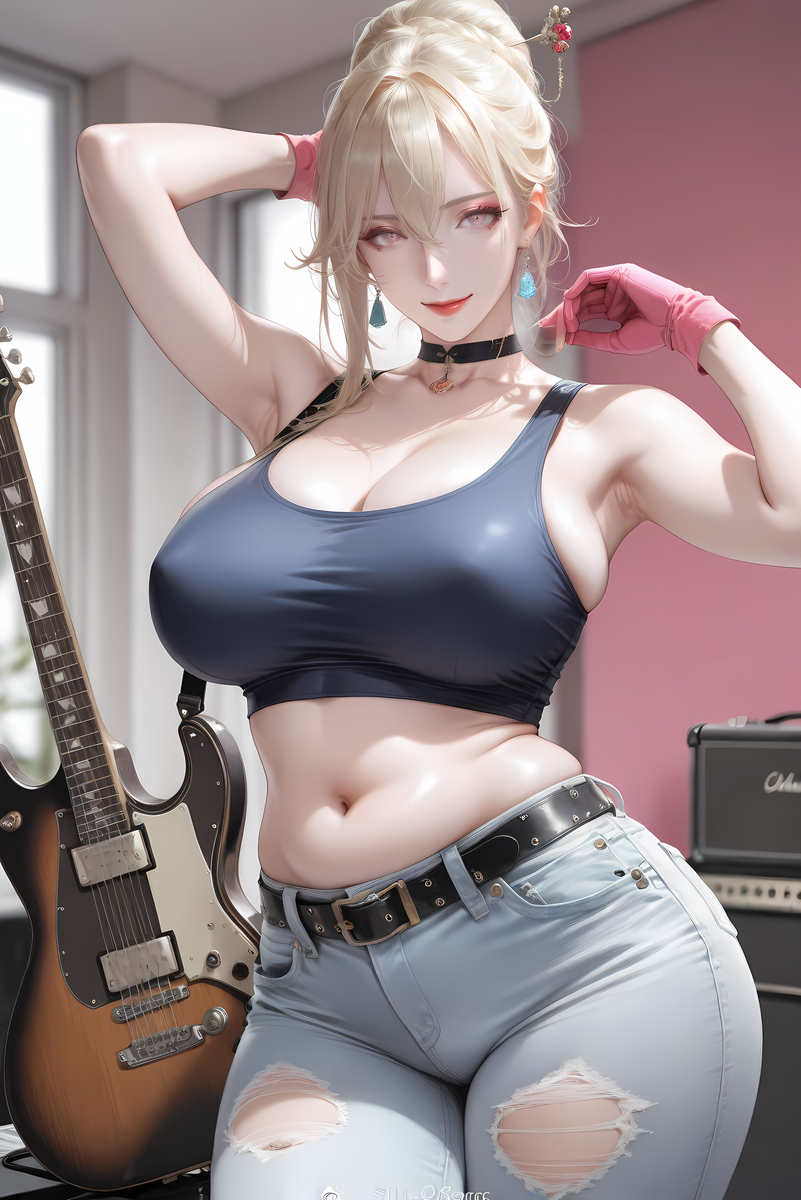 吉他妹妹-pixiv插画-作品交流服务