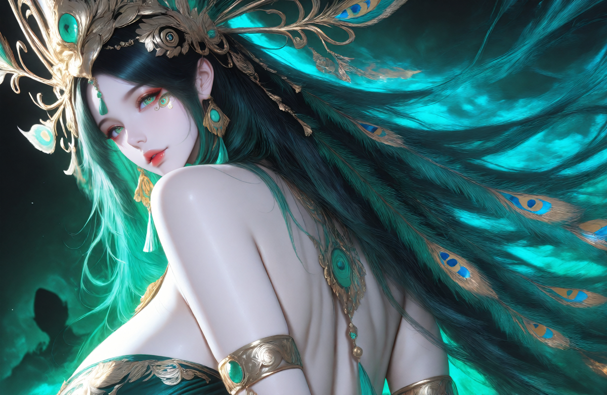 孔雀明王♀-pixiv插画-作品交流服务