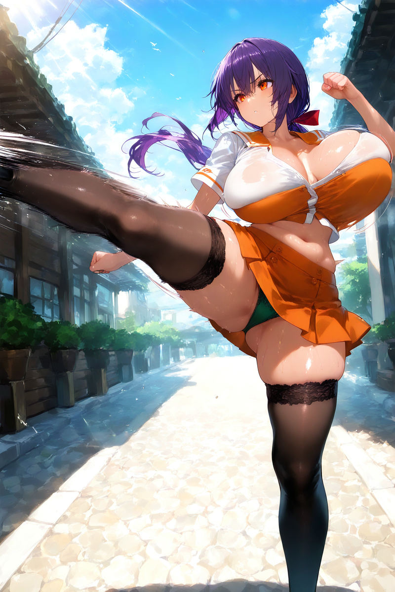 看到了沒~我的踢腿可以是猛的!-pixiv插画-作品交流服务