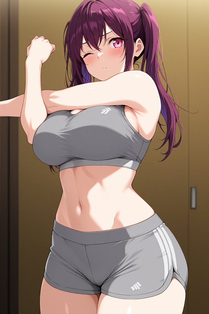 我熱身完準備出門跑步~你要一起嗎?-pixiv插画-作品交流服务