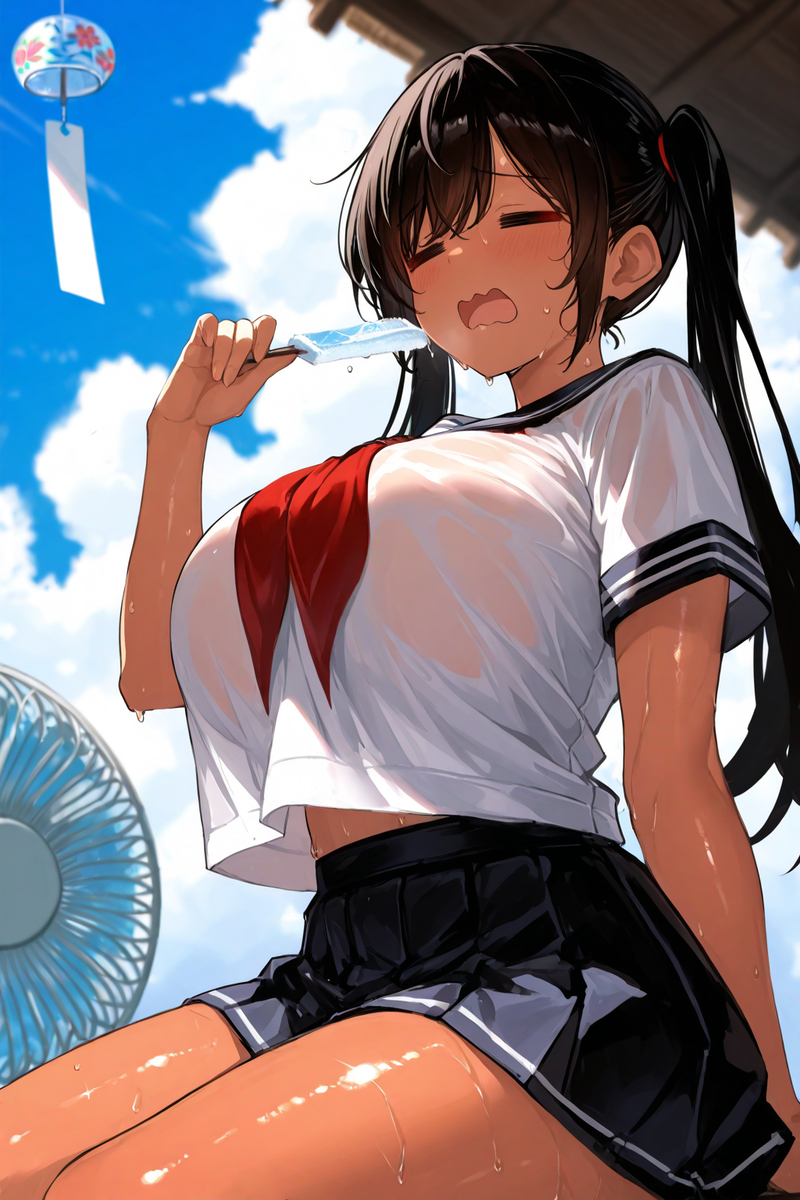 好熱...我要吹冷氣啦!-pixiv插画-作品交流服务
