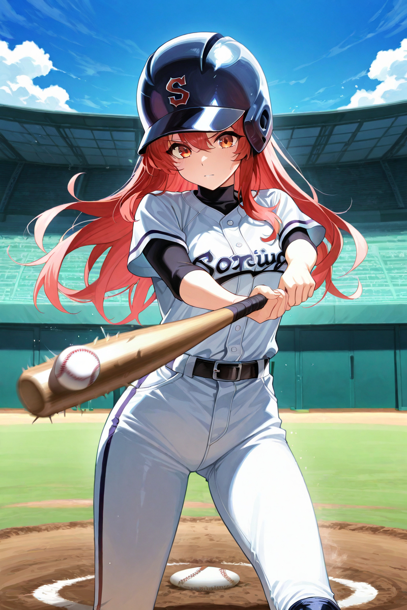 這次比賽我絕對要打出一支全壘打!-pixiv插画-作品交流服务
