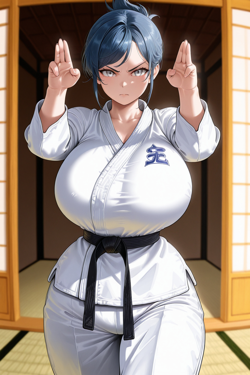 空手道美女 (脫衣)-pixiv插画-作品交流服务