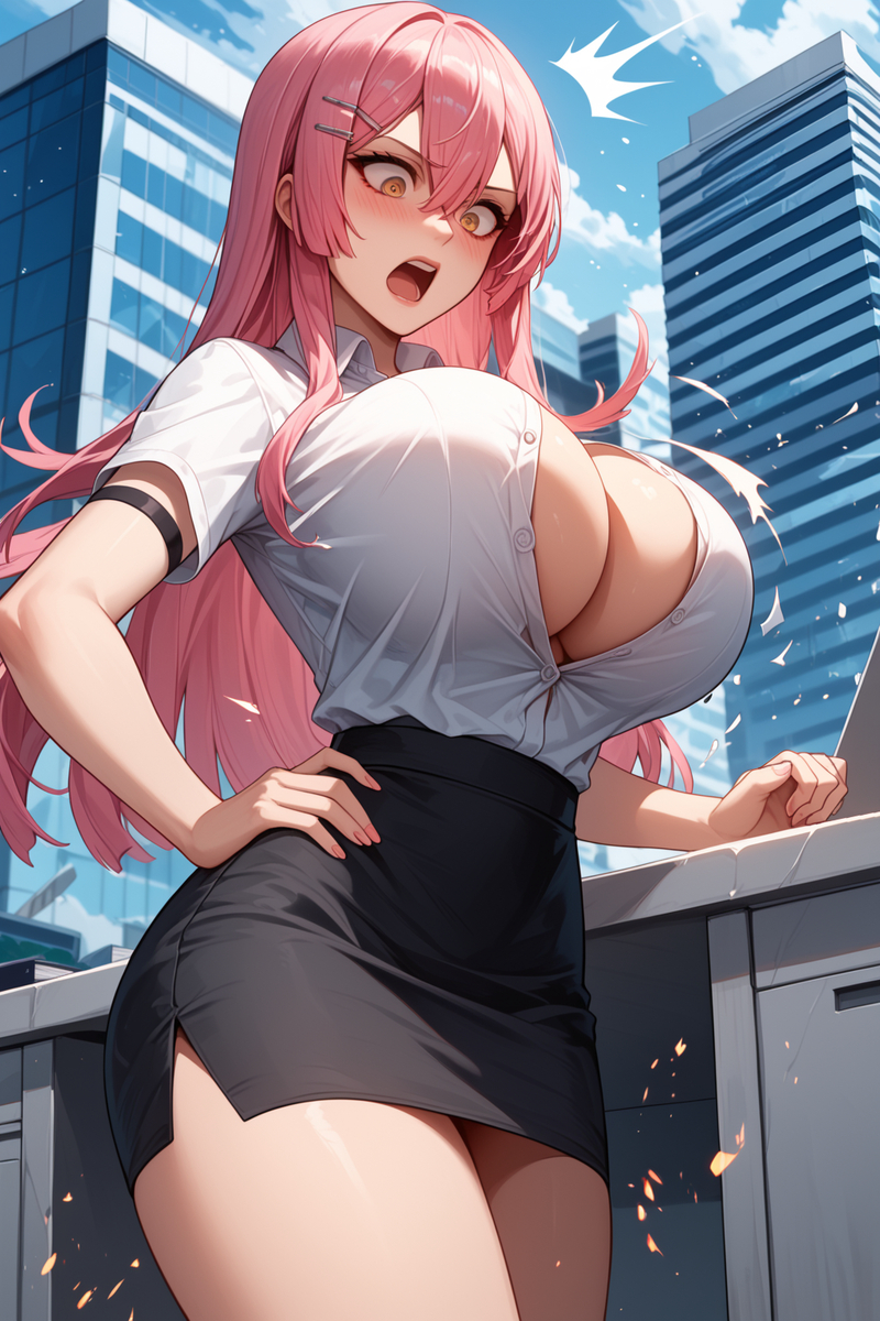 不會吧~我只是拍個桌子就衣服蹦開了!-pixiv插画-作品交流服务