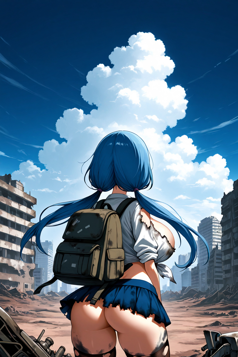 感覺要下大雨了...看來只能先躲在這裡的廢墟了...-pixiv插画-作品交流服务