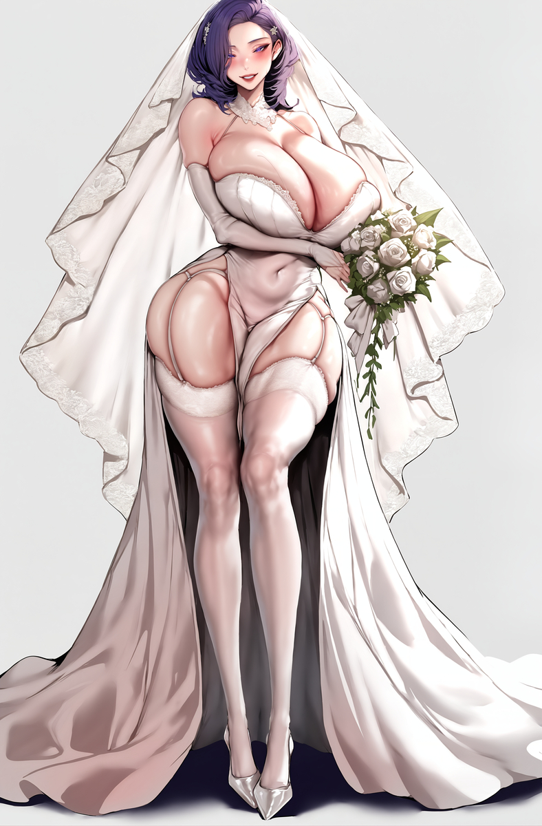 金美庭婚纱（长发差分）-pixiv插画-作品交流服务