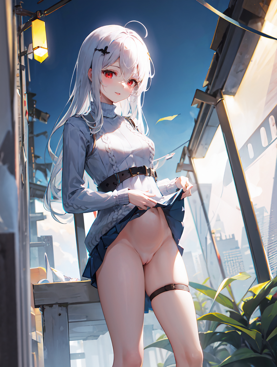 妊娠したお腹を見せてくれるスカジ-pixiv插画-作品交流服务