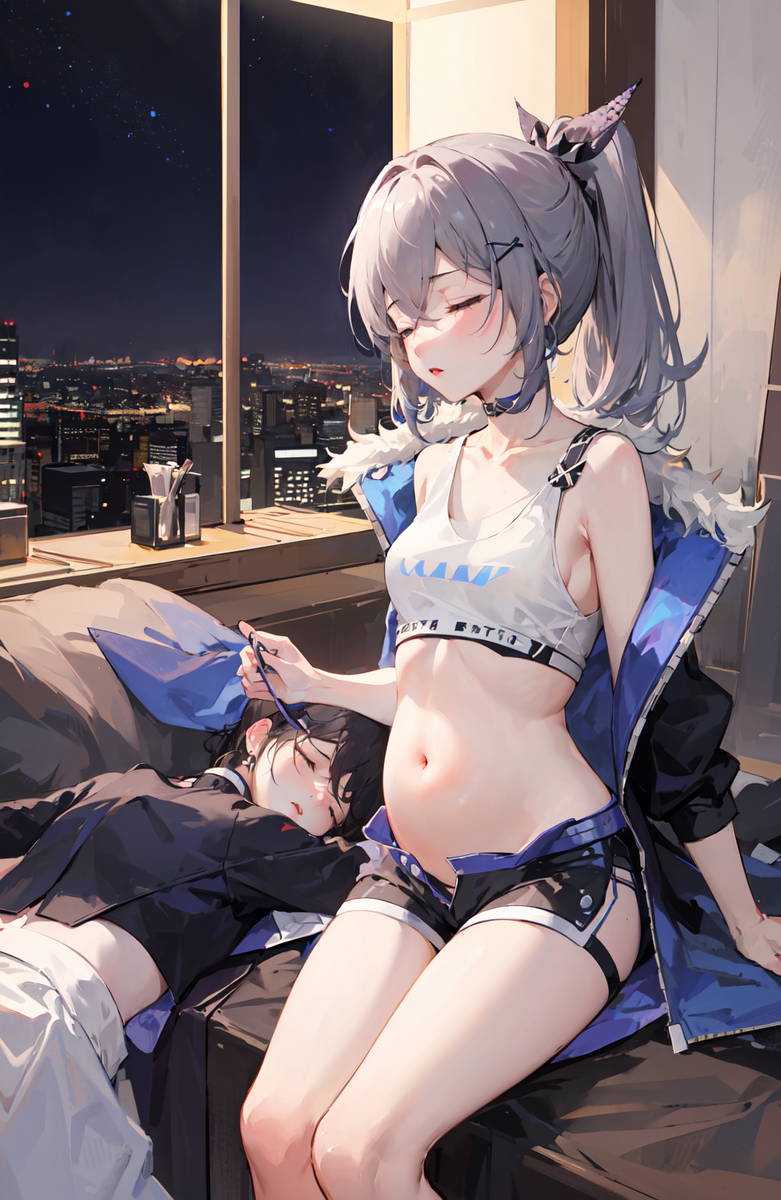 いつも眠いの妊婦銀狼-pixiv插画-作品交流服务