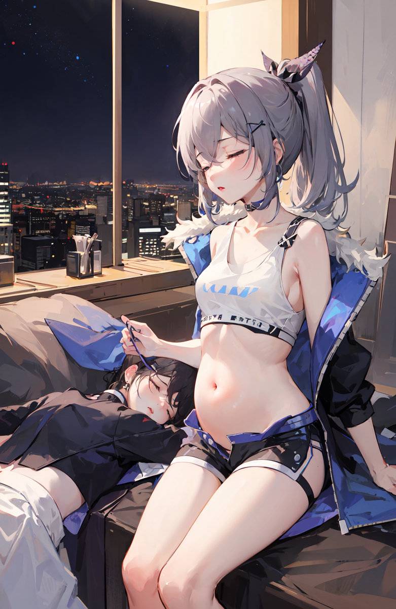 いつも眠いの妊婦銀狼-pixiv插画-作品交流服务