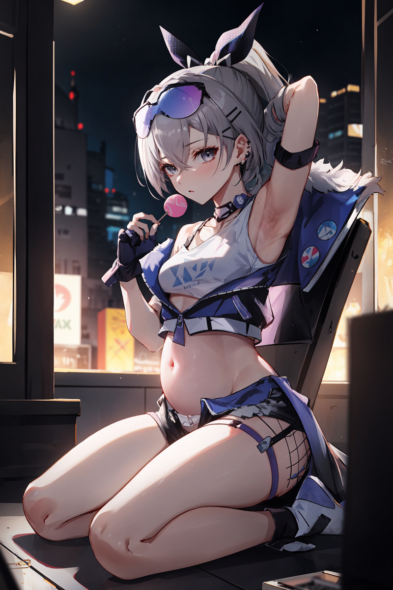 妊婦銀狼の自撮り-pixiv插画-作品交流服务