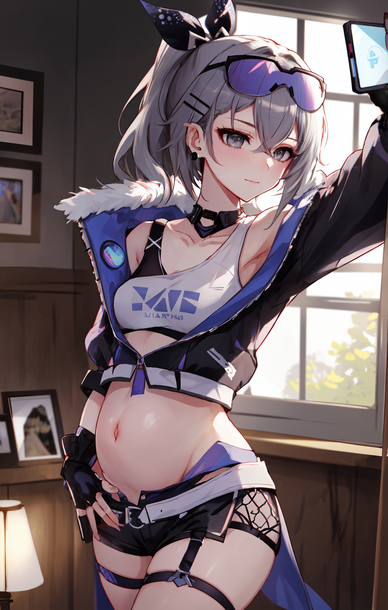 妊婦銀狼の自撮り-pixiv插画-作品交流服务