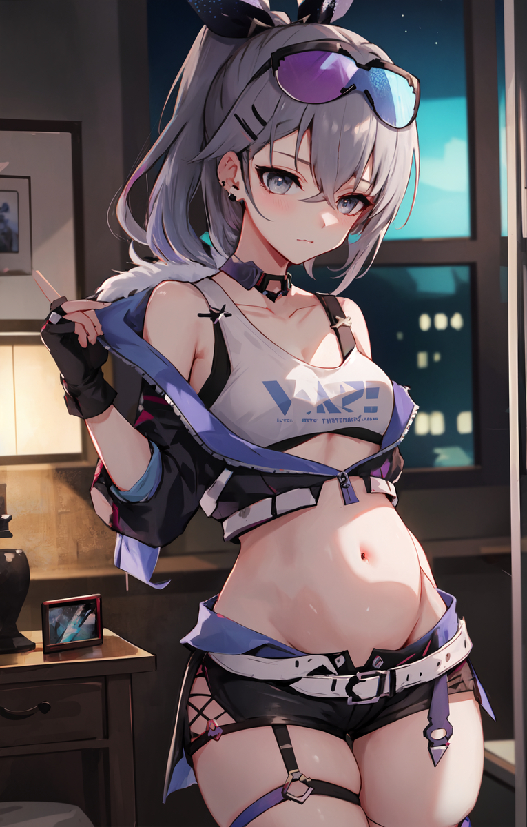 妊婦銀狼の自撮り-pixiv插画-作品交流服务