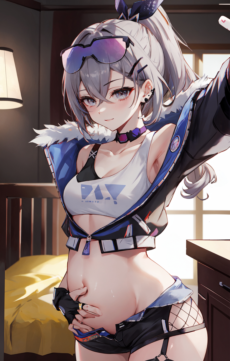 妊婦銀狼の自撮り-pixiv插画-作品交流服务