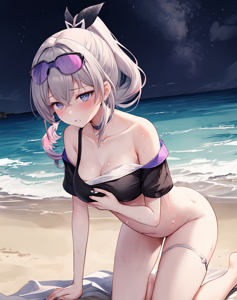 妊娠銀狼の海辺で出産-pixiv插画-作品交流服务