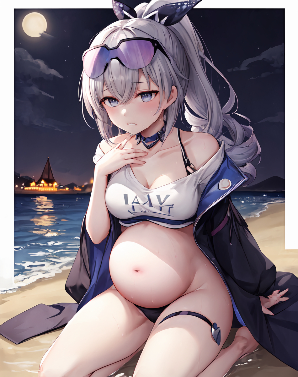 妊娠銀狼の海辺で出産-pixiv插画-作品交流服务