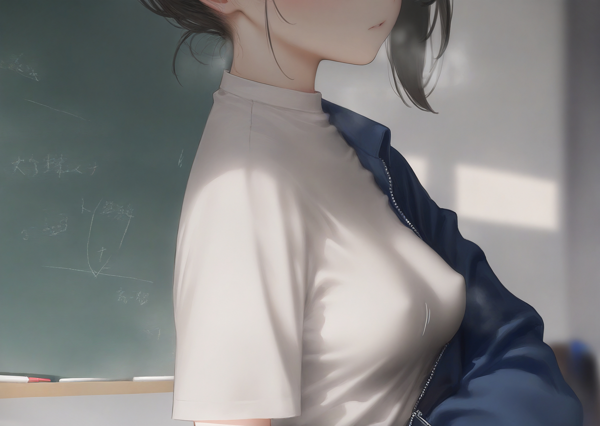 彼女とノーブラ登校/她与无内衣登校-pixiv插画-作品交流服务