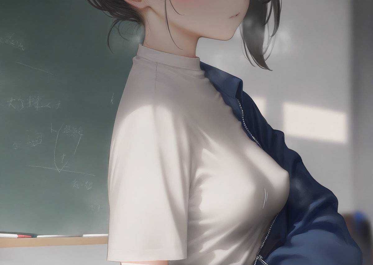 彼女とノーブラ登校/她与无内衣登校-pixiv插画-作品交流服务