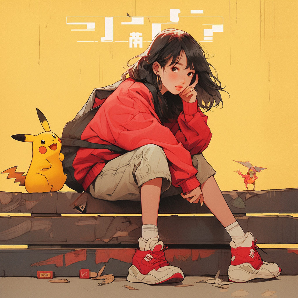 Girl and pikachu-pixiv插画-作品交流服务