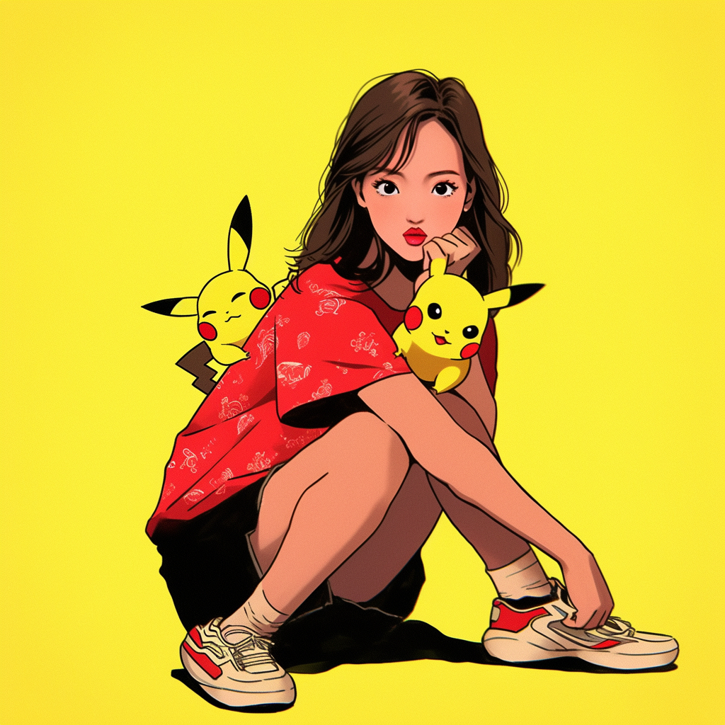 Girl and pikachu-pixiv插画-作品交流服务
