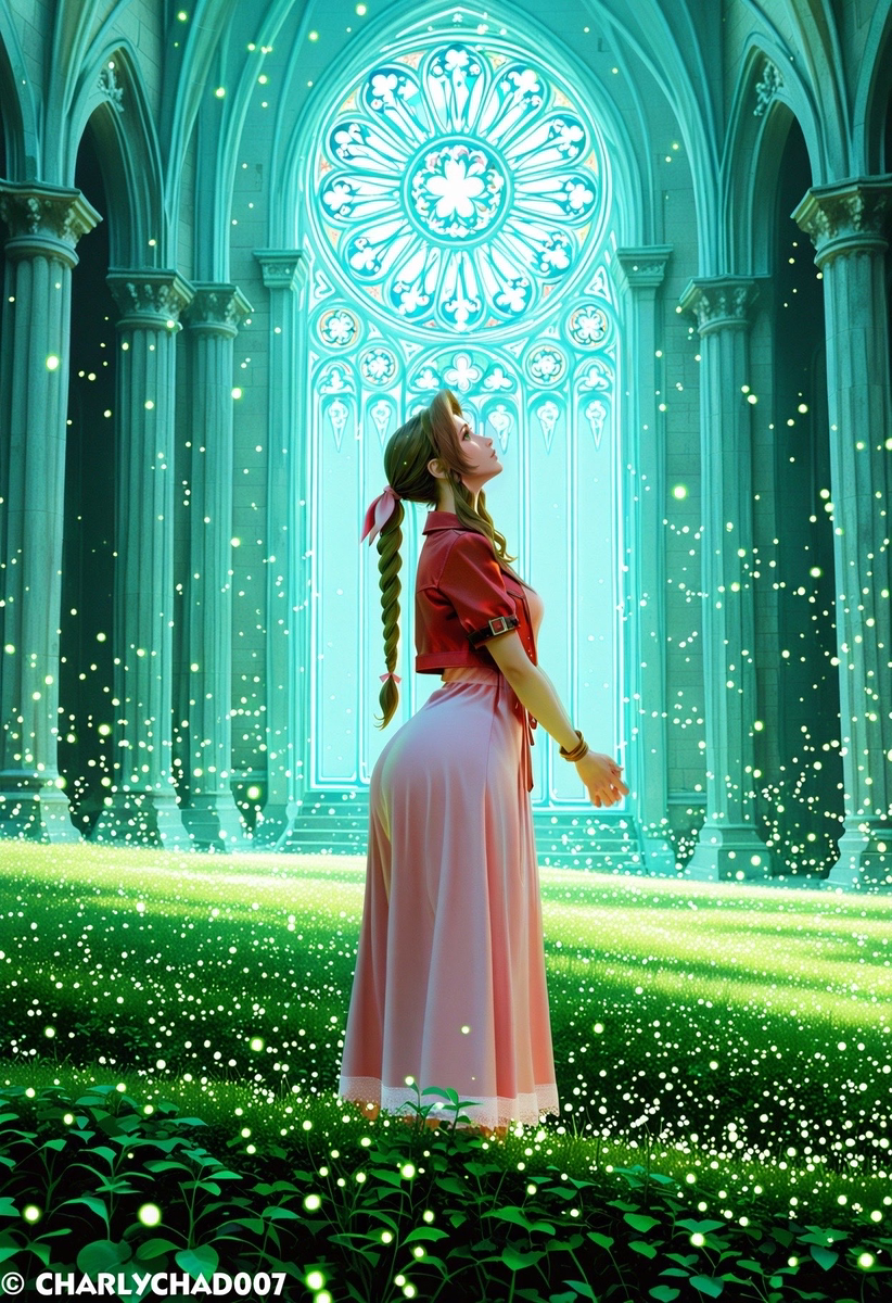 Aerith Gainsborough-pixiv插画-作品交流服务