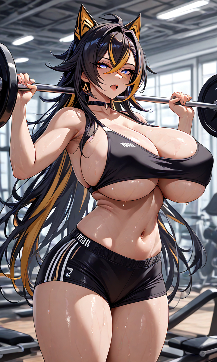 Dehya at gym for a week-pixiv插画-作品交流服务