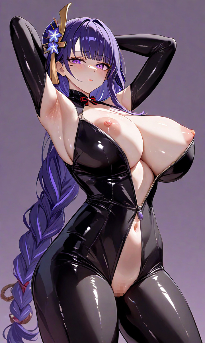 Raiden Shogun tight bodysuit-pixiv插画-作品交流服务