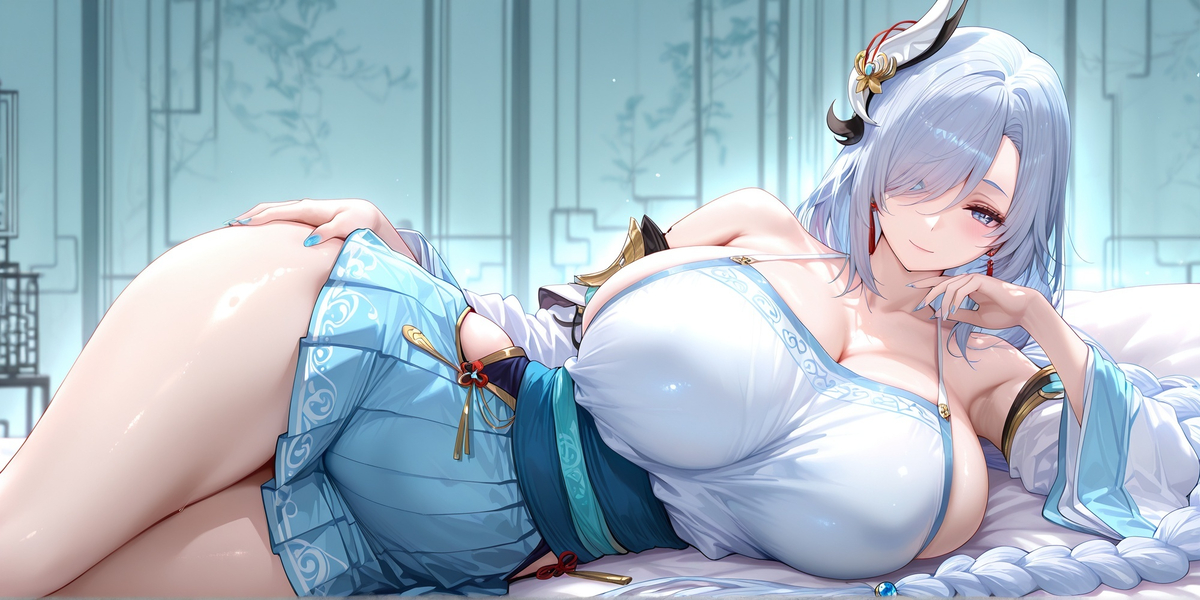 穿上汉服的申鹤好似仙子一般-pixiv插画-作品交流服务