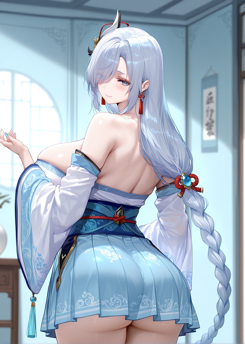 穿上汉服的申鹤好似仙子一般-pixiv插画-作品交流服务