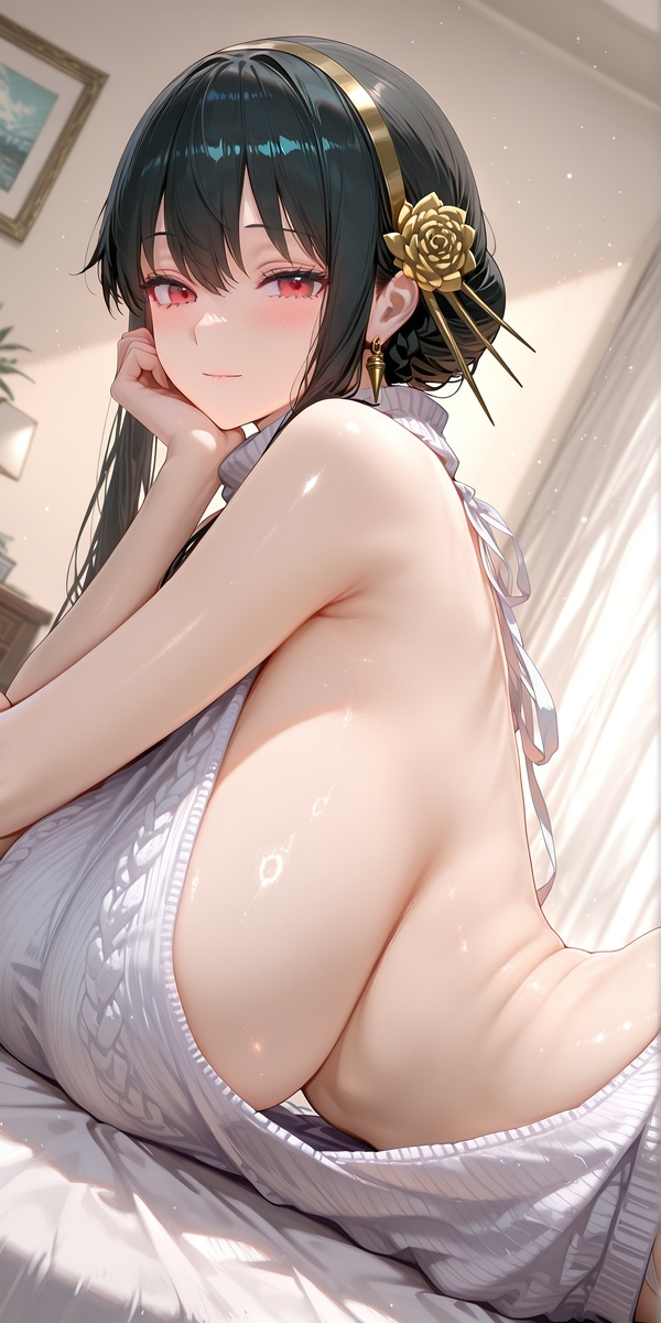 露背毛衣-约尔-pixiv插画-作品交流服务